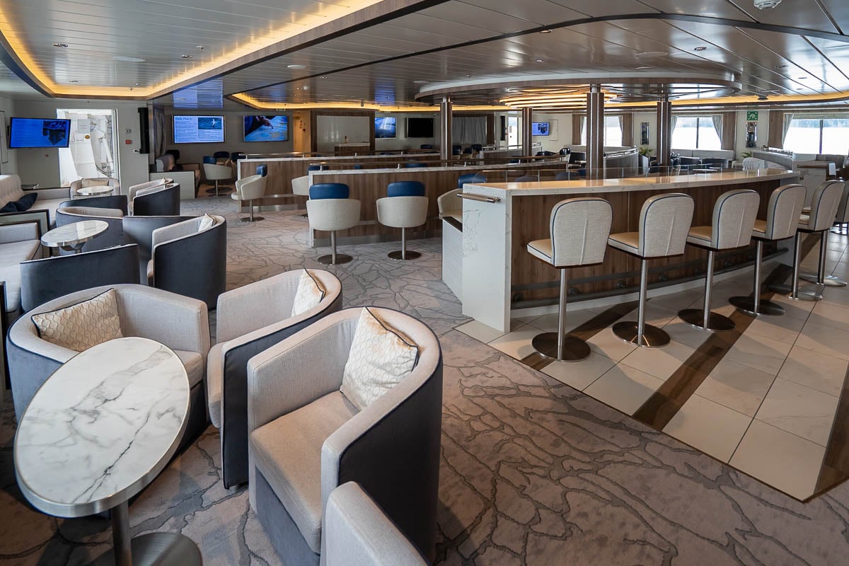 Lecture hall on the Aurora Expeditions Greg Mortimer ship