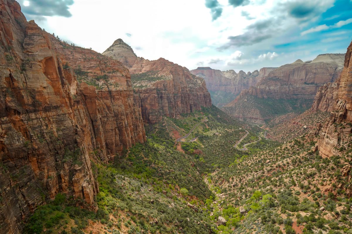 View of Zion Canyon from the Canyon Overlook Trail in Zion National Park