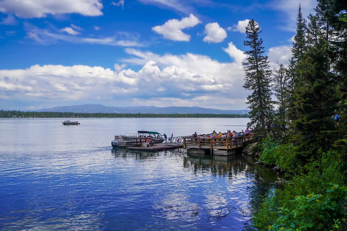 West dock on Jenny Lake along the Jenny Lake Trail in Grand Teton National Park in Wyoming