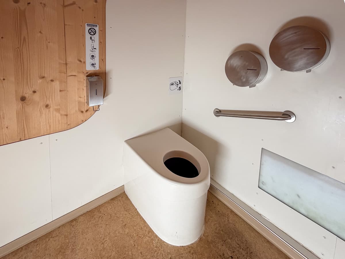 Vault toilet near Les Contamines, France along the Tour du Mont Blanc