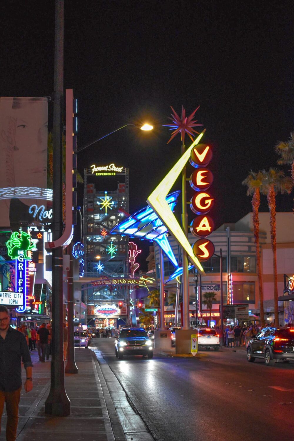 Neon lights along Fremont Street in Las Vegas