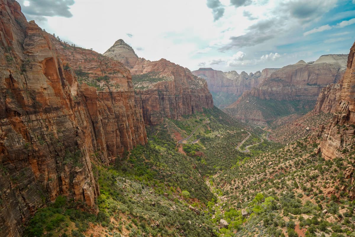 View from the Canyon Overlook Trail in Zion National Park in Utah