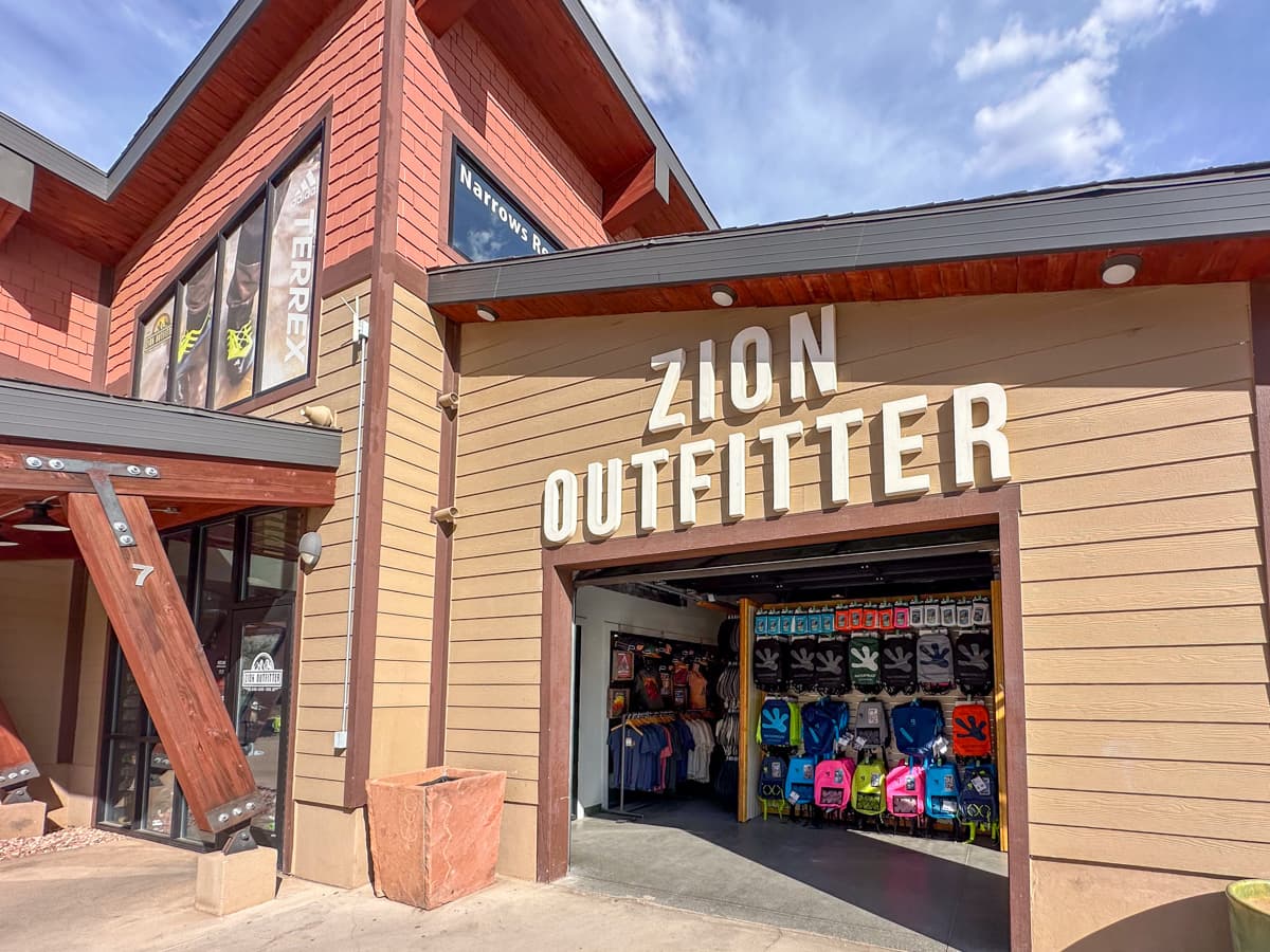 Front of Zion Outfitters outside of Zion National Park