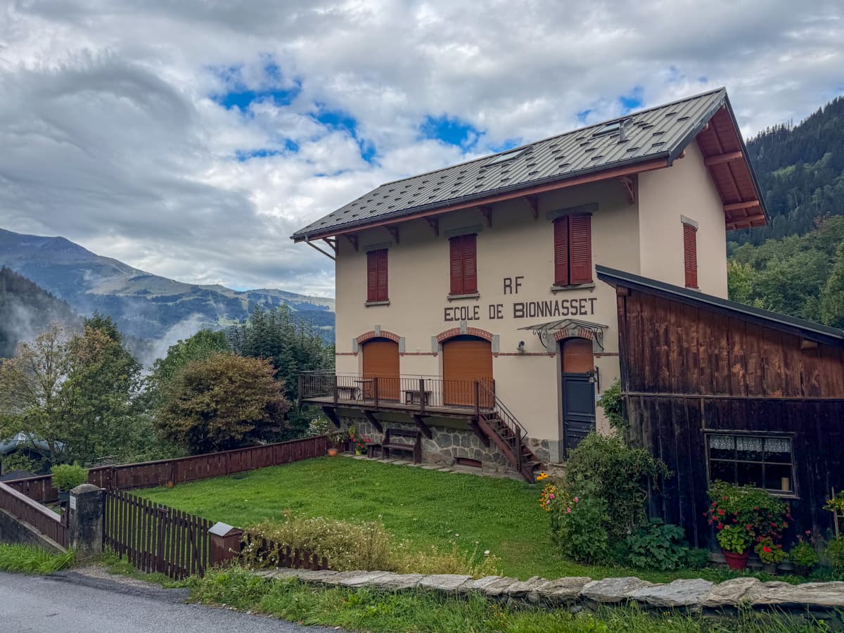 School building in the hamlet of Bionnassay along the Tour du Mont Blanc