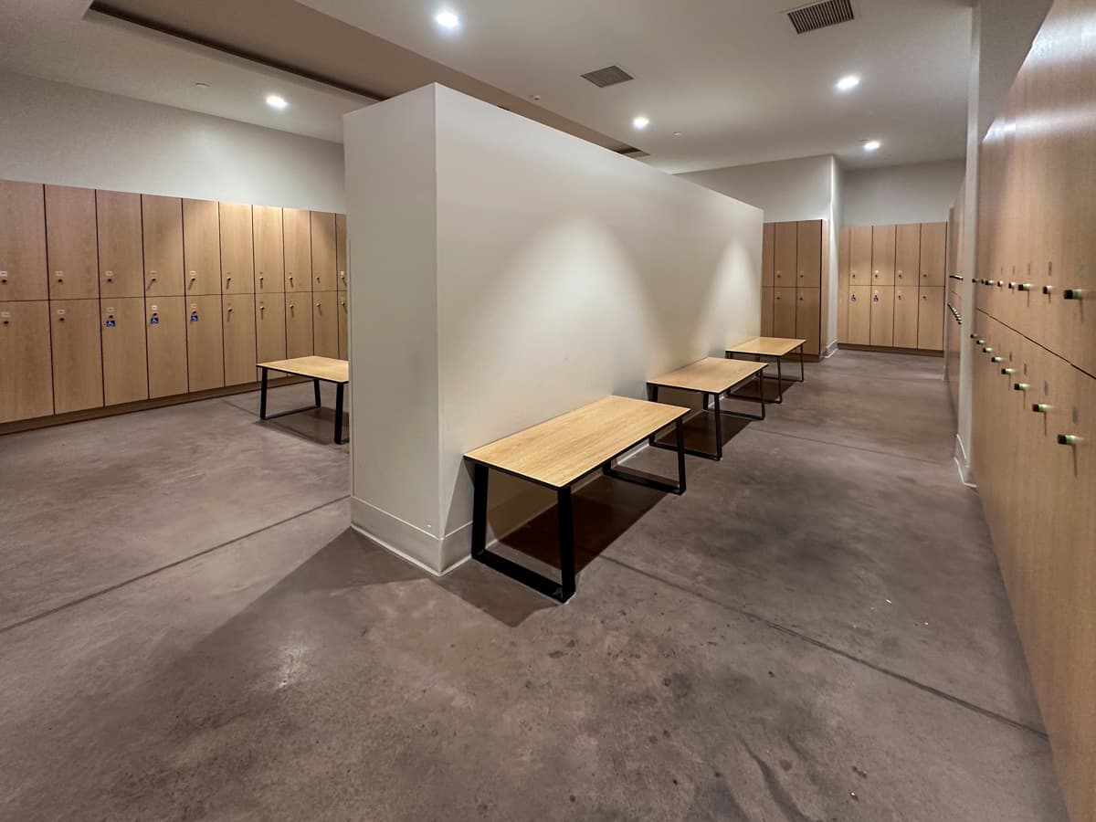 Locker room in Zion Canyon Hot Springs in La Verkin, Utah
